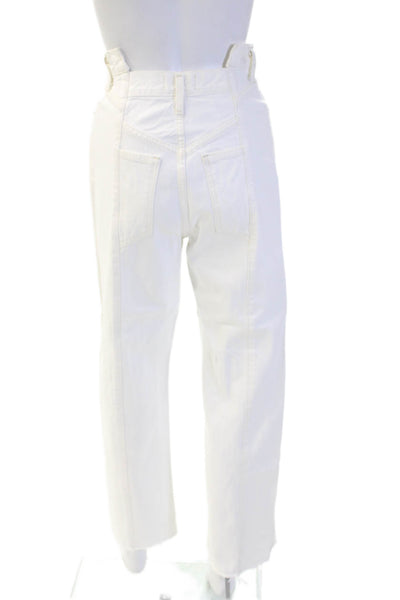 Agolde Unisex Cropped High Rise Pants White 100% Organic Cotton Size 23