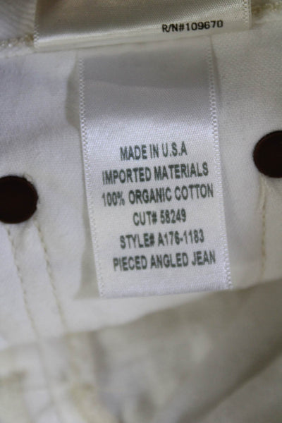 Agolde Unisex Cropped High Rise Pants White 100% Organic Cotton Size 23