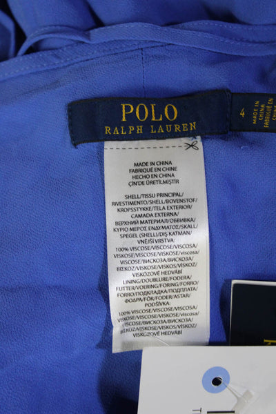Polo Ralph Lauren Women Blue V-Neck Cotton Sleeveless Tank Size 4