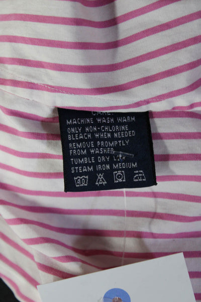 Ralph Lauren Blue Label Womens Striped Sleeveless Blouse Pink Cotton Size 2