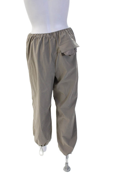 Athleta Unisex Cargo Windbreaker Pants Gray Drawstring Polyester Size XS