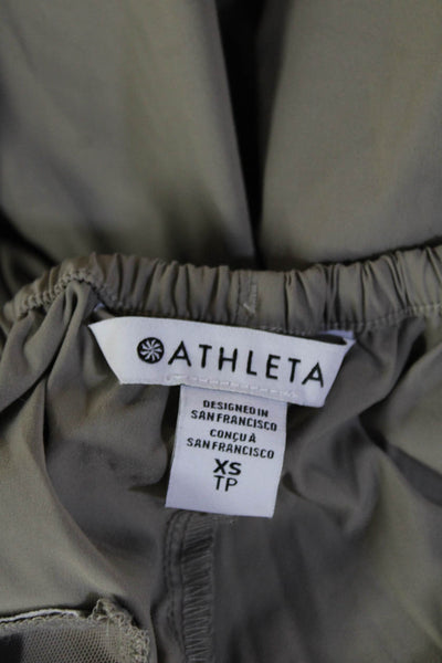 Athleta Unisex Cargo Windbreaker Pants Gray Drawstring Polyester Size XS
