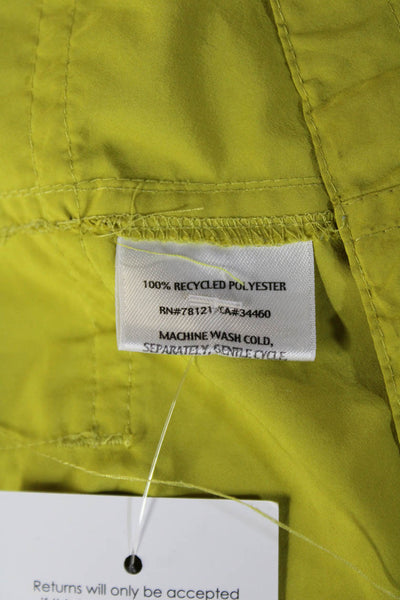 Eileen Fisher Womens Raincoat Yellow Recycled Polyester Snap Long Sleeve Size M