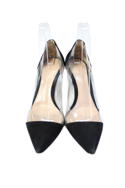 Gianvito Rossi Womens Suede Transparent Heels Black Size 38 8