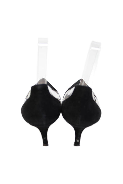 Gianvito Rossi Womens Suede Transparent Heels Black Size 38 8
