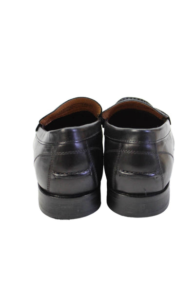 Vionic Mens Leather Slip On Loafers Dress Shoes Black Size 11.5