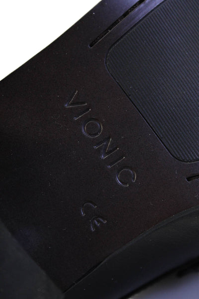 Vionic Mens Leather Slip On Loafers Dress Shoes Black Size 11.5