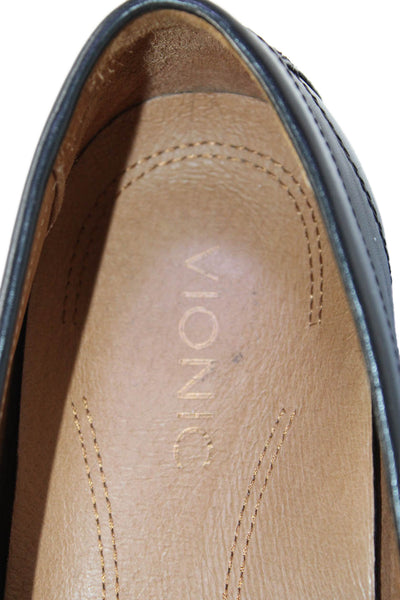 Vionic Mens Leather Slip On Loafers Dress Shoes Black Size 11.5