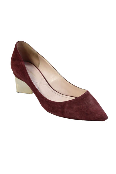 Nicholas Kirkwood Womens Suede Pointed Toe Heels Burgundy Size 38 8