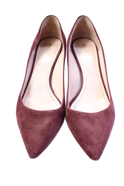 Nicholas Kirkwood Womens Suede Pointed Toe Heels Burgundy Size 38 8