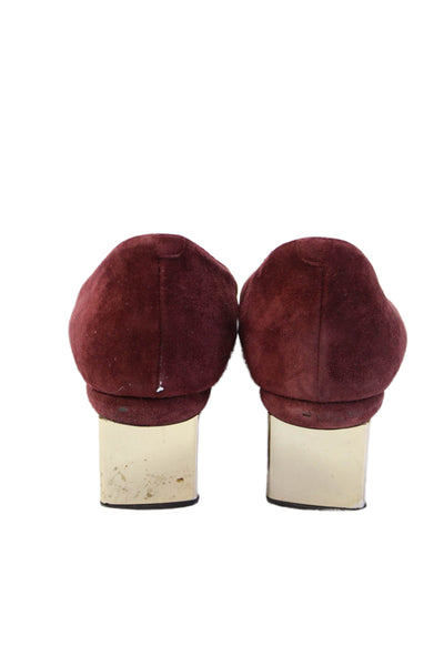 Nicholas Kirkwood Womens Suede Pointed Toe Heels Burgundy Size 38 8
