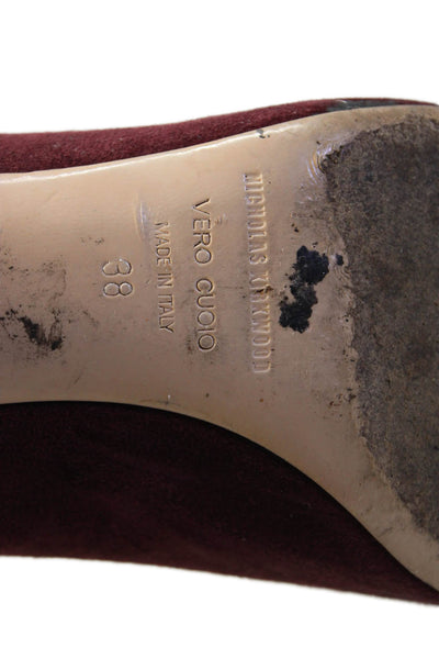 Nicholas Kirkwood Womens Suede Pointed Toe Heels Burgundy Size 38 8