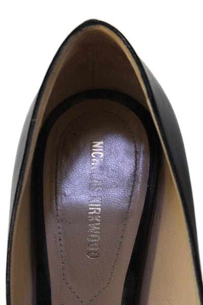 Nicholas Kirkwood Womens Leather Pointed Toe Heels Black Size 38 8
