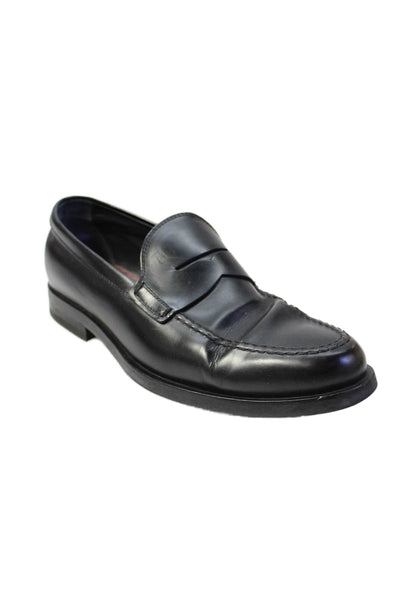 Tods Mens Leather Slip On Loafers Dress Shoes Black Size 10.5