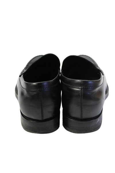 Tods Mens Leather Slip On Loafers Dress Shoes Black Size 10.5