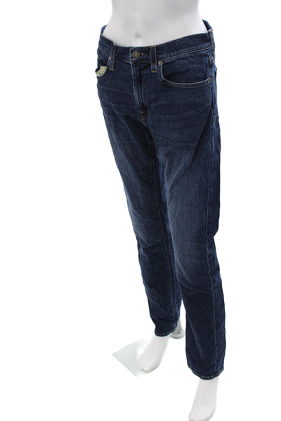 J Crew Mens Straight Jeans Dark Blue Button Fly Size 30