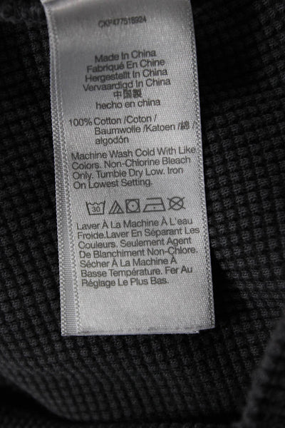 Madewell Womens Cropped Basic Button Long Sleeve Dark Gray T-Shirt Size XS