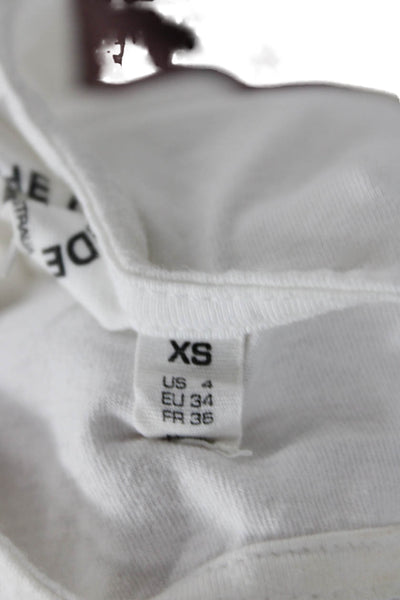 The Upside Women Cropped Organic Cotton Graphic Tank White Crewneck Size XS
