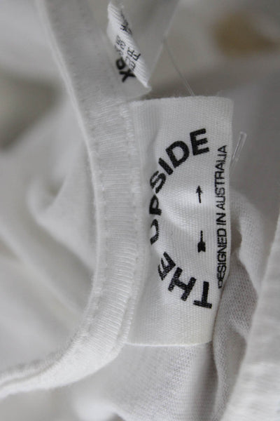 The Upside Women Cropped Organic Cotton Graphic Tank White Crewneck Size XS