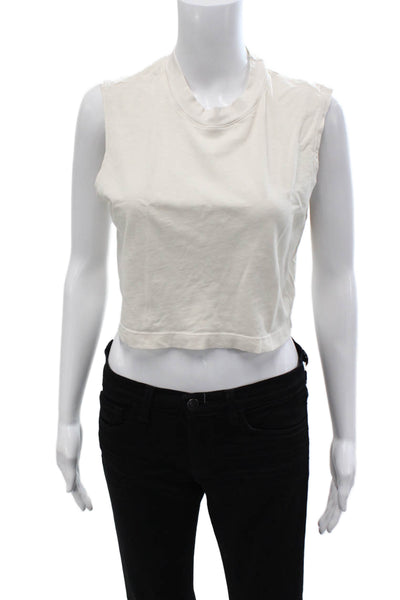 Cotton Citizen Womens Cropped Tank White Sleeveless Crewneck Solid Size XS