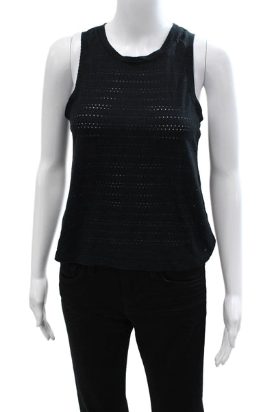 Beyond Yoga Womens Cropped Basic Black Tank Sleeveless Crew Neck Size XS