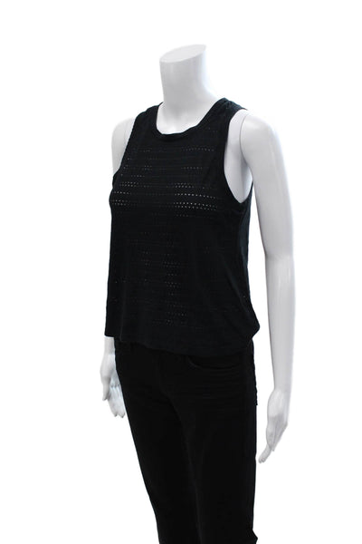 Beyond Yoga Womens Cropped Basic Black Tank Sleeveless Crew Neck Size XS