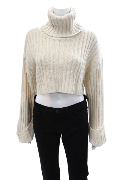 En Saison Unisex Beige Striped Turtleneck Pullover Sweater Long Sleeve Size XS