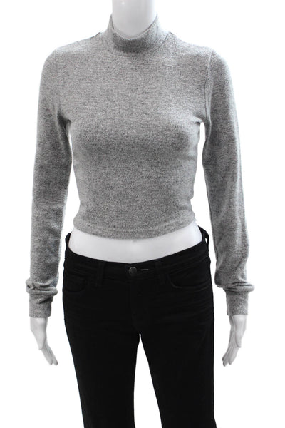 NIA Unisex Gray Mock Neck Pullover Sweater Long Sleeve Size S
