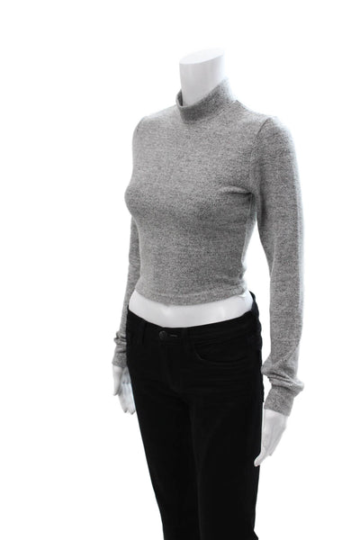 NIA Unisex Gray Mock Neck Pullover Sweater Long Sleeve Size S
