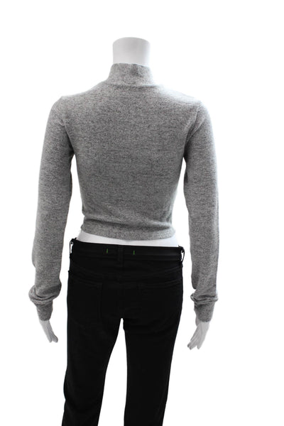 NIA Unisex Gray Mock Neck Pullover Sweater Long Sleeve Size S