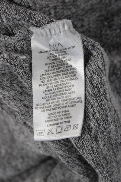 NIA Unisex Gray Mock Neck Pullover Sweater Long Sleeve Size S