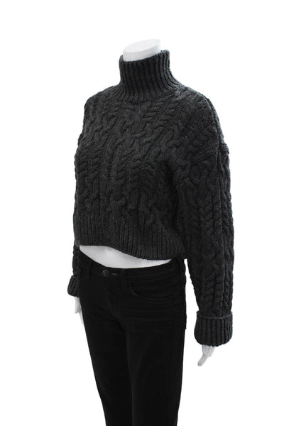 Zara Unisex Pullover Sweater Dark Gray Turtleneck Long Sleeve Size S