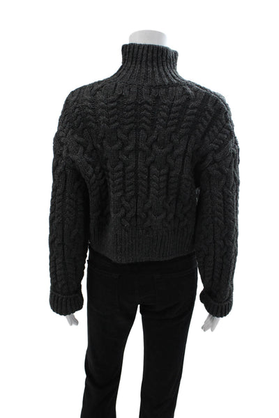 Zara Unisex Pullover Sweater Dark Gray Turtleneck Long Sleeve Size S
