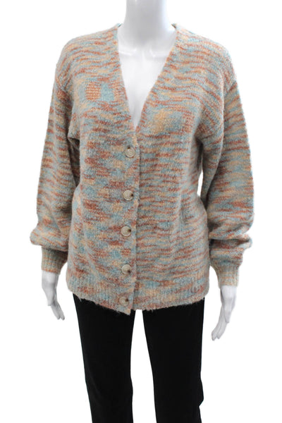 NIA Unisex Beige V-Neck Button Cardigan Sweater Size S