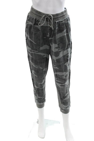 Splendid Unisex Cropped Jogger Pants Dark Gray Camouflage Size XS