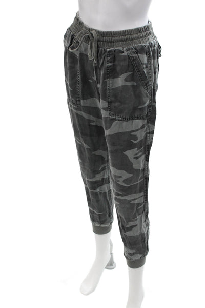 Splendid Unisex Cropped Jogger Pants Dark Gray Camouflage Size XS
