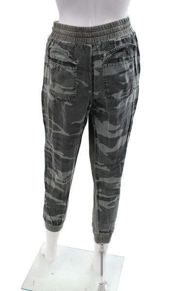 Splendid Unisex Cropped Jogger Pants Dark Gray Camouflage Size XS
