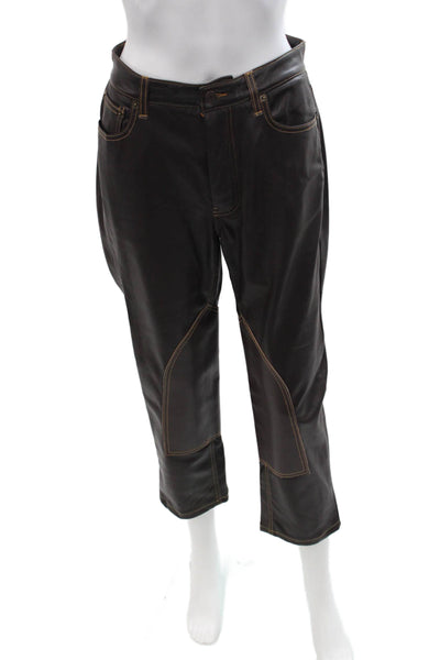 Still Here Unisex Black Cropped Biker Pants Button Closure Size 26