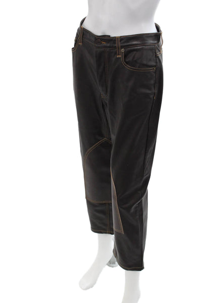 Still Here Unisex Black Cropped Biker Pants Button Closure Size 26