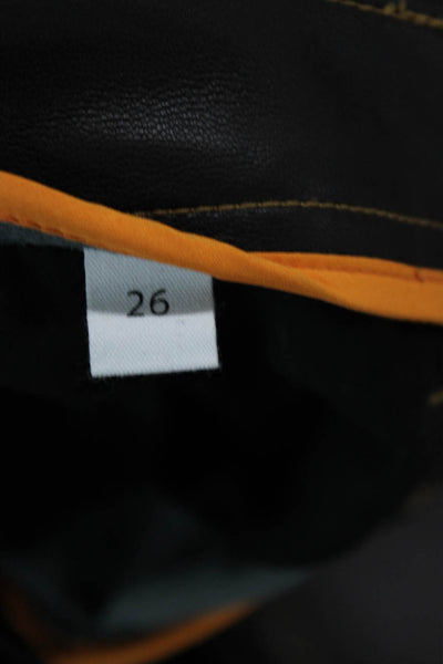 Still Here Unisex Black Cropped Biker Pants Button Closure Size 26