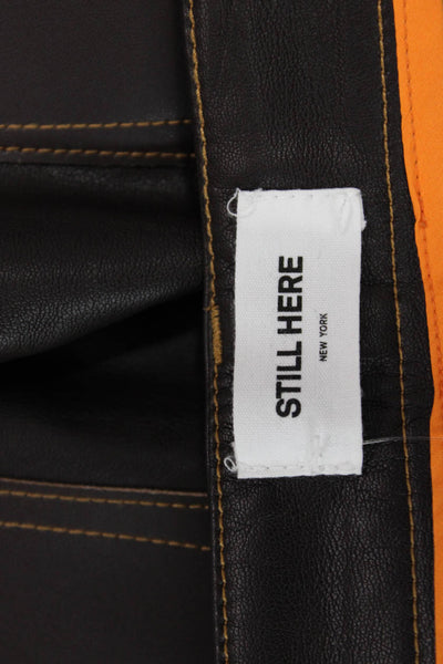 Still Here Unisex Black Cropped Biker Pants Button Closure Size 26