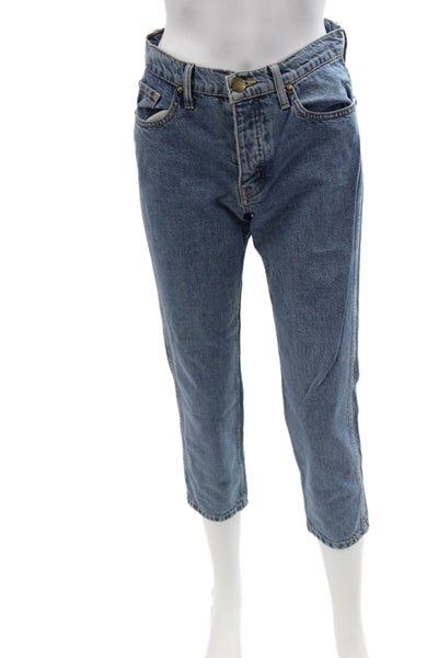 The Great Womens Cropped Tapered Blue Mid Rise Jeans Size 24