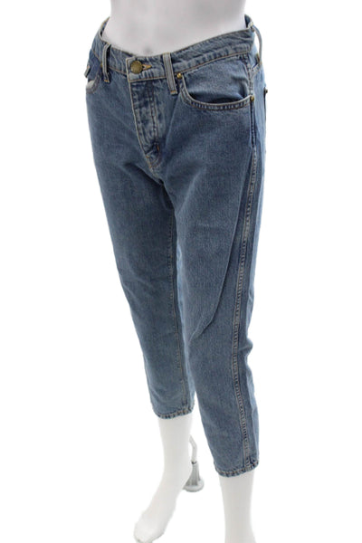 The Great Womens Cropped Tapered Blue Mid Rise Jeans Size 24