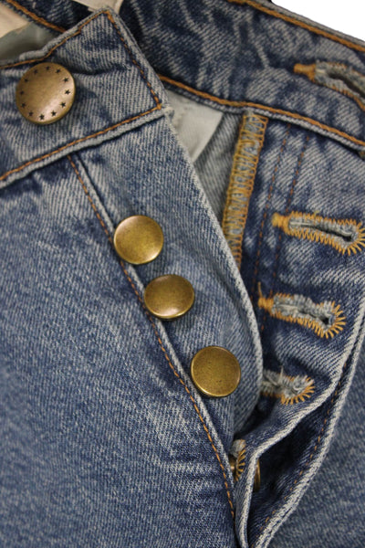 The Great Womens Cropped Tapered Blue Mid Rise Jeans Size 24