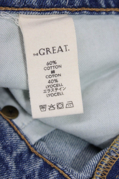 The Great Womens Cropped Tapered Blue Mid Rise Jeans Size 24