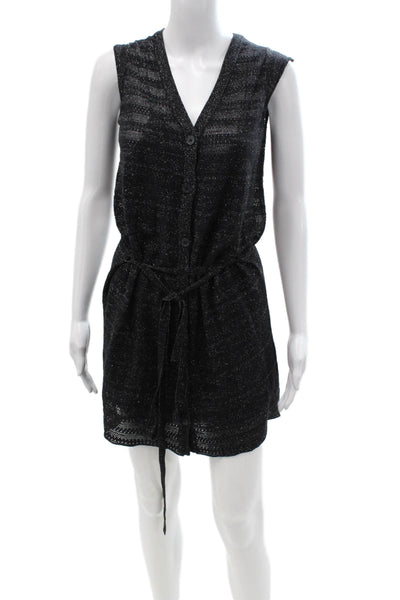 Zadig & Voltaire Womens Sweater Dress Black V-Neck Sleeveless Cotton Size XS
