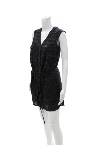 Zadig & Voltaire Womens Sweater Dress Black V-Neck Sleeveless Cotton Size XS