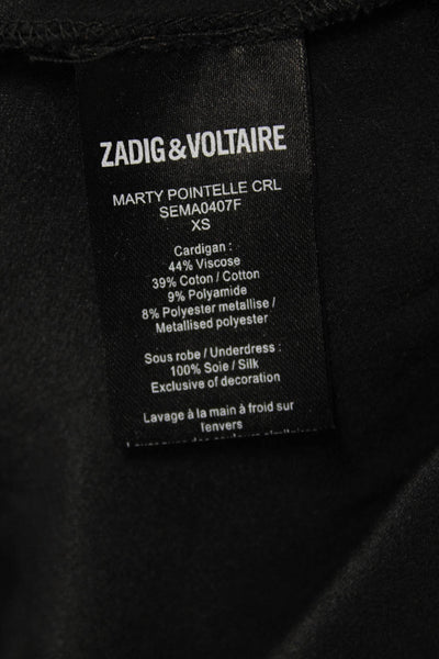 Zadig & Voltaire Womens Sweater Dress Black V-Neck Sleeveless Cotton Size XS