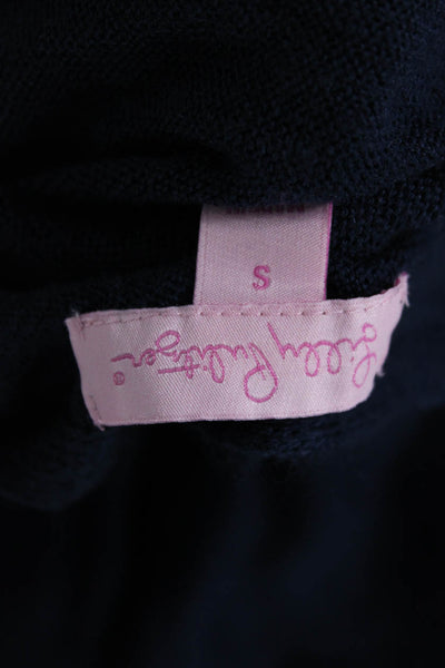 Lilly Pulitzer Womens Basic Long Sleeve Dark Blue Acrylic Sweater Size S