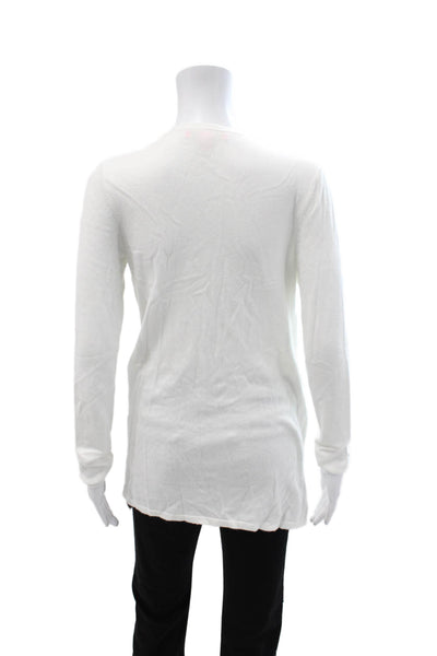 Lilly Pulitzer Women Sweater Tunic White V-Neck Long Sleeve Size S